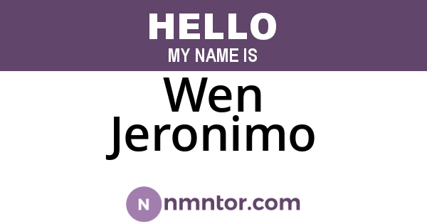 Wen Jeronimo