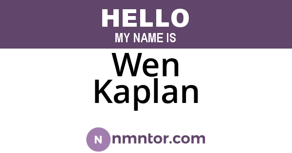 Wen Kaplan