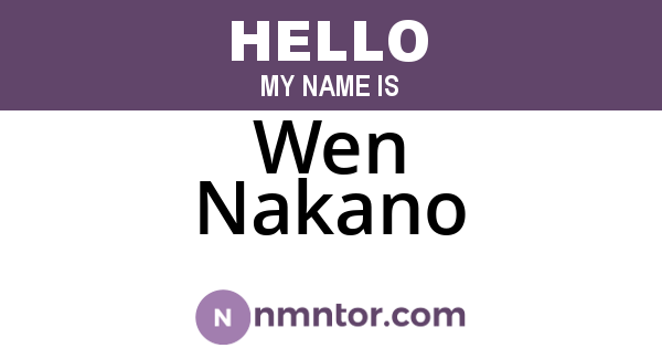 Wen Nakano