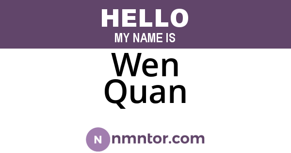 Wen Quan