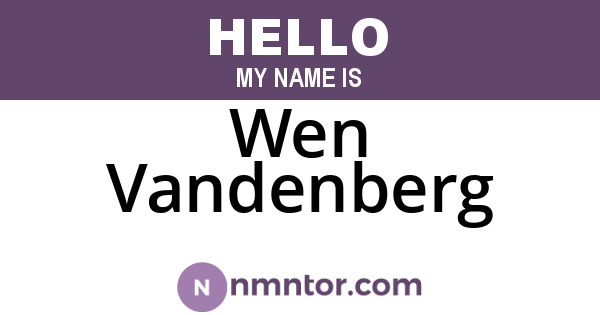 Wen Vandenberg