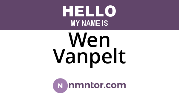 Wen Vanpelt