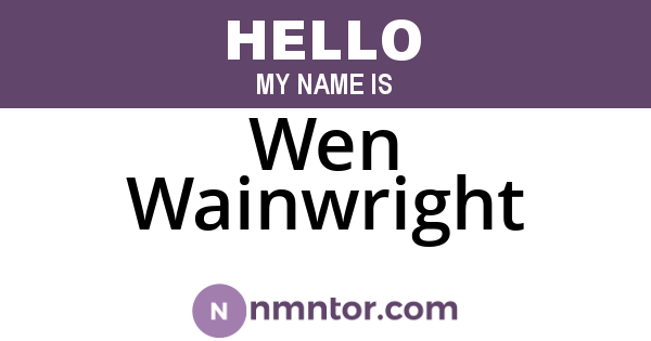 Wen Wainwright