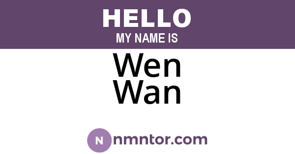 Wen Wan