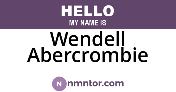 Wendell Abercrombie