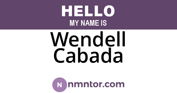 Wendell Cabada