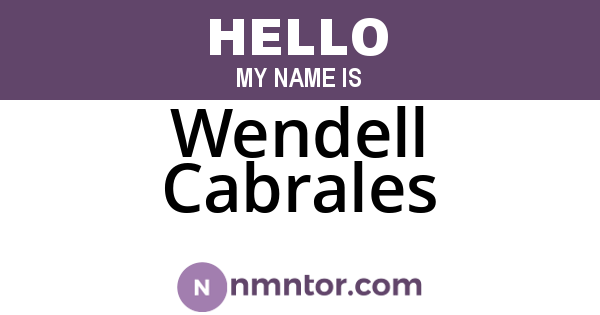 Wendell Cabrales