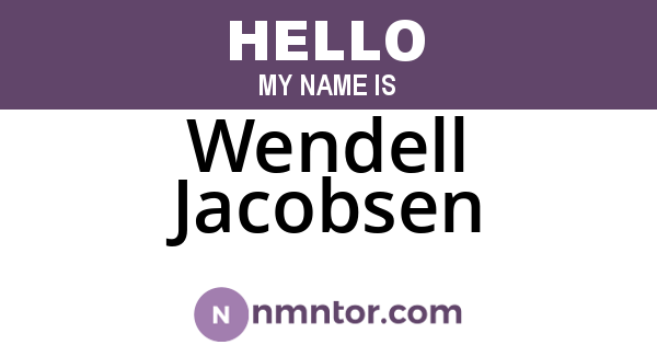Wendell Jacobsen