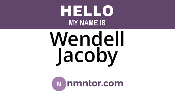 Wendell Jacoby