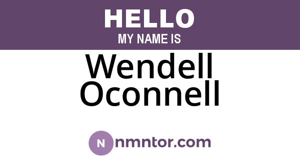 Wendell Oconnell