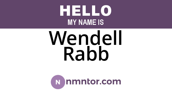 Wendell Rabb