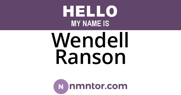 Wendell Ranson
