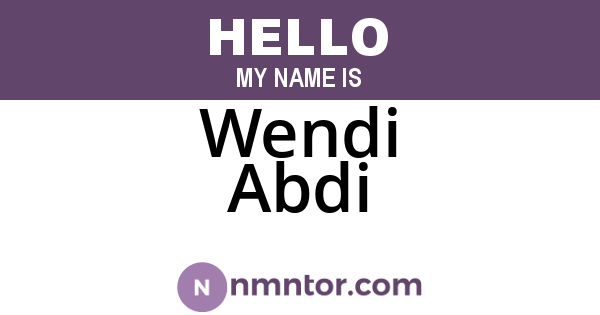 Wendi Abdi