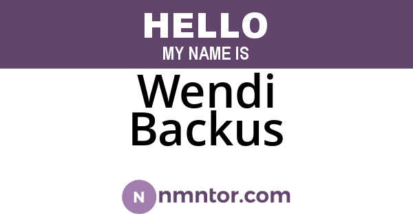 Wendi Backus