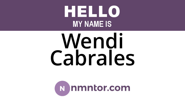 Wendi Cabrales