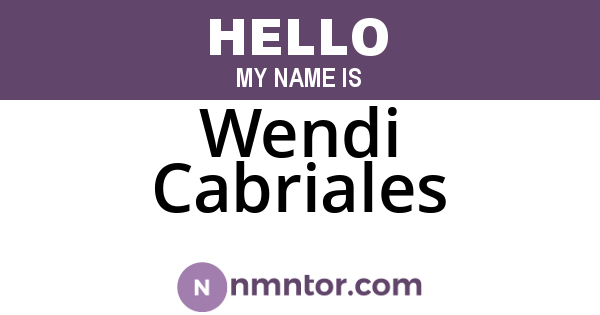 Wendi Cabriales