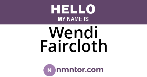 Wendi Faircloth