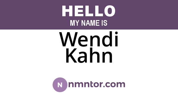Wendi Kahn