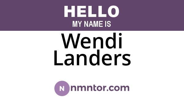 Wendi Landers