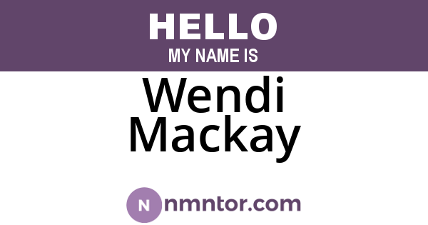 Wendi Mackay