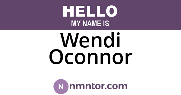 Wendi Oconnor