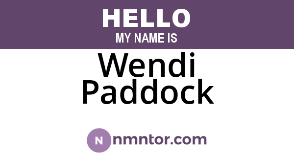 Wendi Paddock
