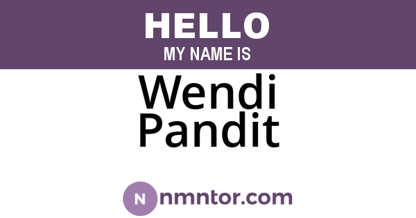 Wendi Pandit