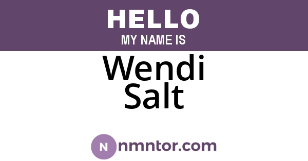 Wendi Salt
