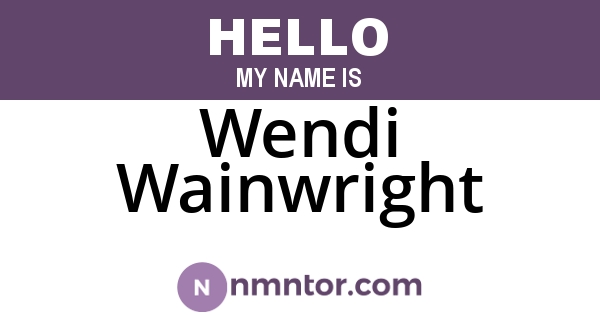 Wendi Wainwright