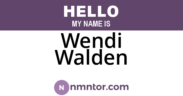 Wendi Walden