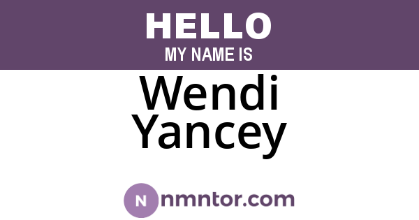 Wendi Yancey