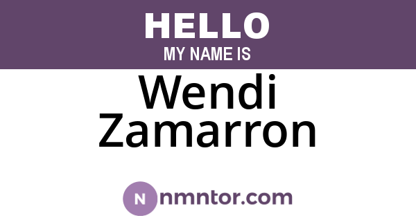 Wendi Zamarron