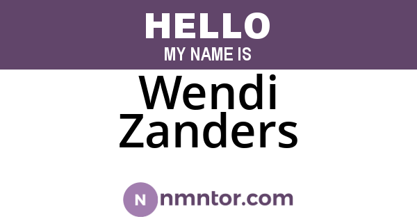 Wendi Zanders