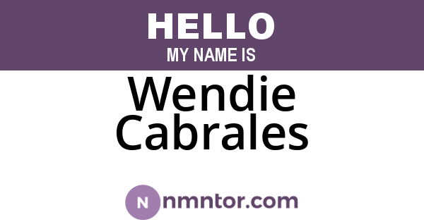 Wendie Cabrales