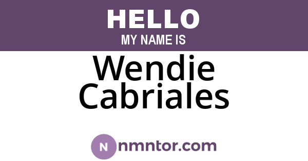 Wendie Cabriales