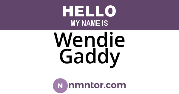 Wendie Gaddy