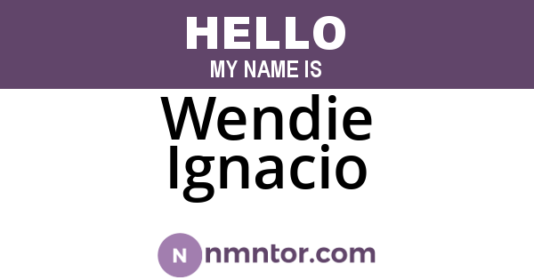 Wendie Ignacio