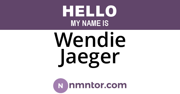 Wendie Jaeger