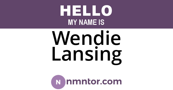Wendie Lansing