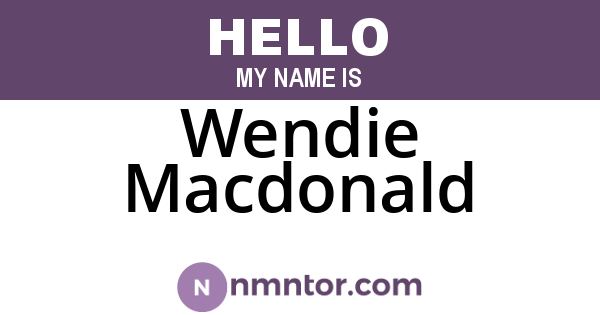 Wendie Macdonald