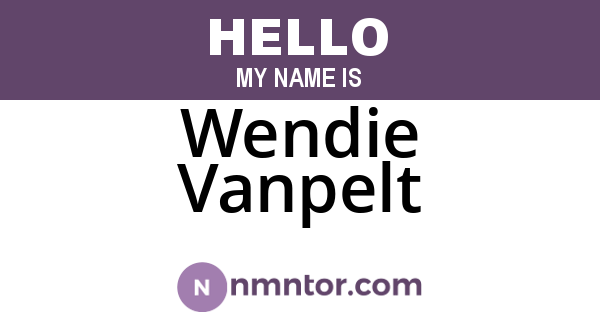 Wendie Vanpelt