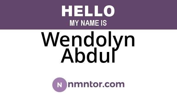 Wendolyn Abdul