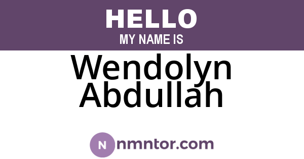 Wendolyn Abdullah
