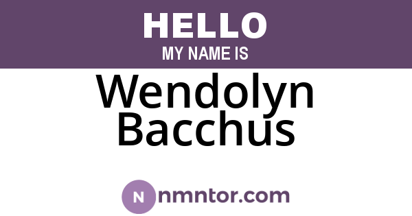 Wendolyn Bacchus