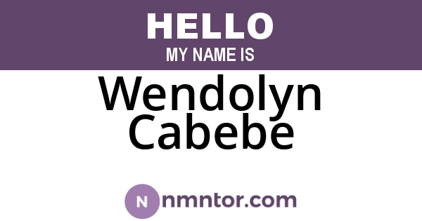 Wendolyn Cabebe