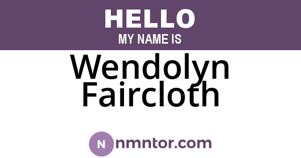 Wendolyn Faircloth