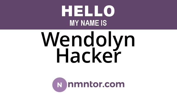 Wendolyn Hacker