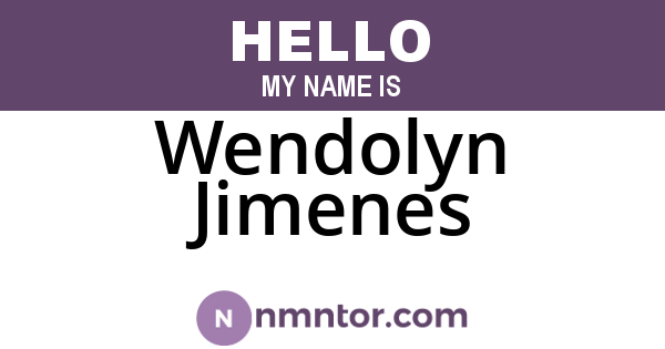 Wendolyn Jimenes