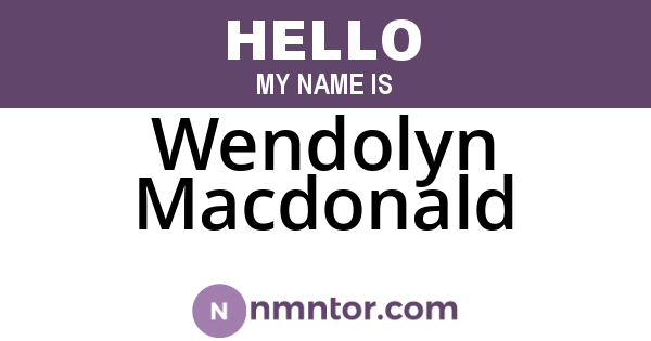 Wendolyn Macdonald
