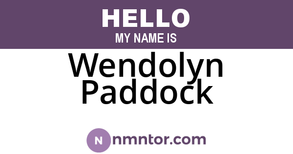 Wendolyn Paddock